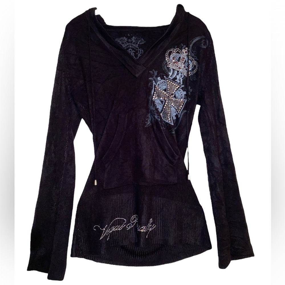 Vintage y2k bedazzled Vegas Royalty Sweater